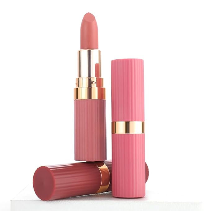 evpct Orange Nude Pink Matte Creamy Lipstick for Women, Long Lasting Waterproof Velvet Lipstick, Lip Stick Crayon Buildable Blendable Creamy Color, Longwear Lip Makeup Cruelty-free 24 hours original