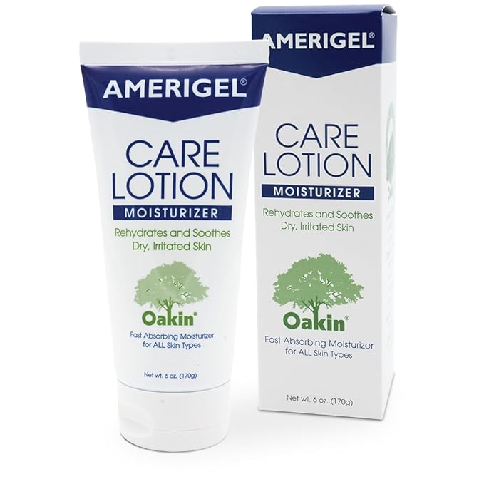 AMERIGEL Care Lotion | Hypoallergenic Moisturizer Rehydrates & Soothes Dry Irritated Skin | Supports Diabetic Skin Care, Minimizes Appearance of Hemosiderin Staining & Venous Stasis Dermatitis (6 oz)