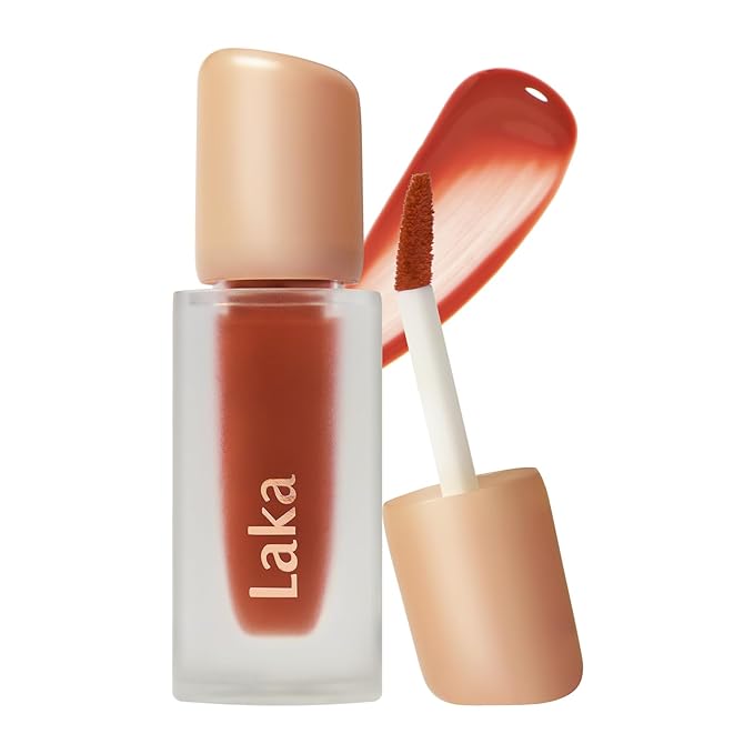 Laka Fruity Glam Tint | Glowing Korean Lip Tint with Hydrating Lightweight Texture | Buildable Color, Non-Sticky High Shine Gloss | K-Beauty Korean Makeup | #114 Harmony, 0.15oz