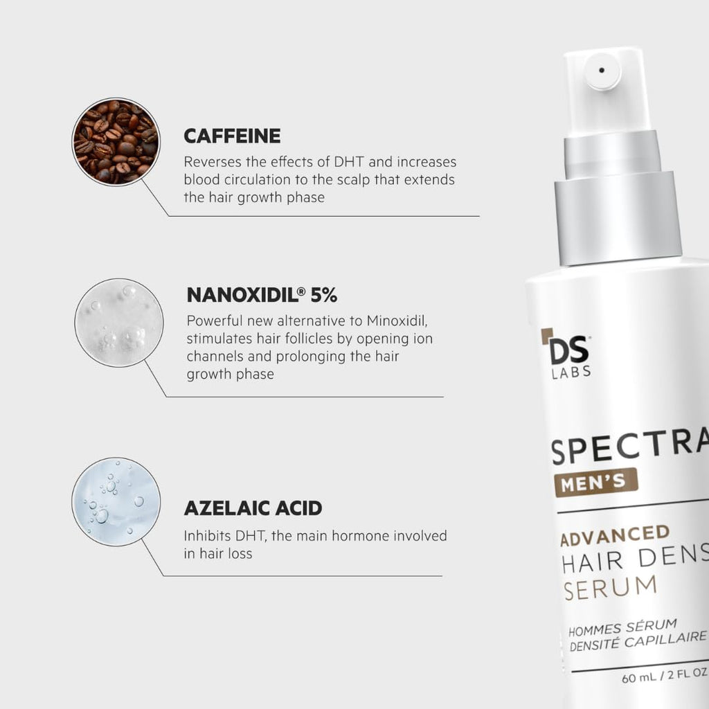 DS Labs Spectral Men’s Hair Density Serum (formerly Spectral.DNC-N) - Lightweight Leave-In for Fuller Looking, Thicker Looking Hair, Fast Absorbing, Non-Greasy, For All Hair Types, 60mL