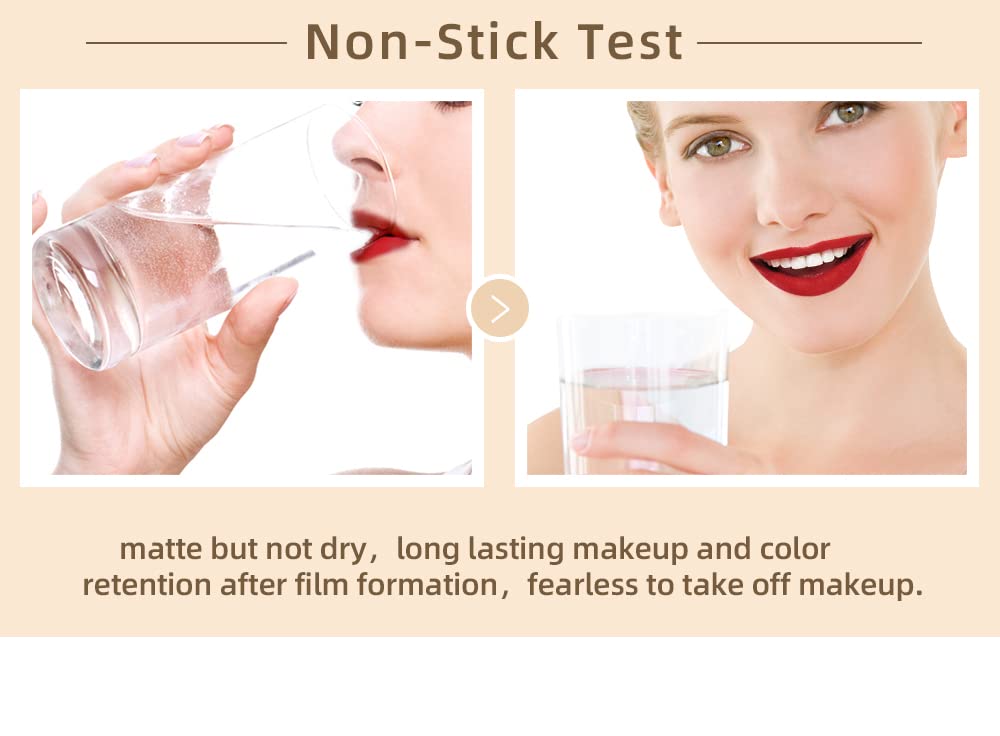 12Pcs Makeup Matte Lipstick Lip Kit, Classic Nudes & Bold Reds Lipstick Set, Non-Stick Cup Not Fade Liquid Lipstick Waterproof Long Lasting Durable Nude Lip Gloss, labiales mate 24 horas originale