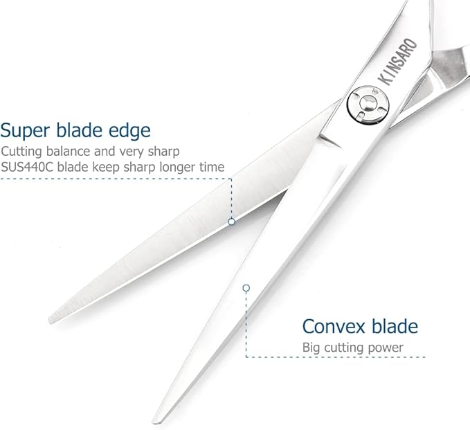 KINSARO 6 In Professional Hair Cutting Scissors, Rose Handle