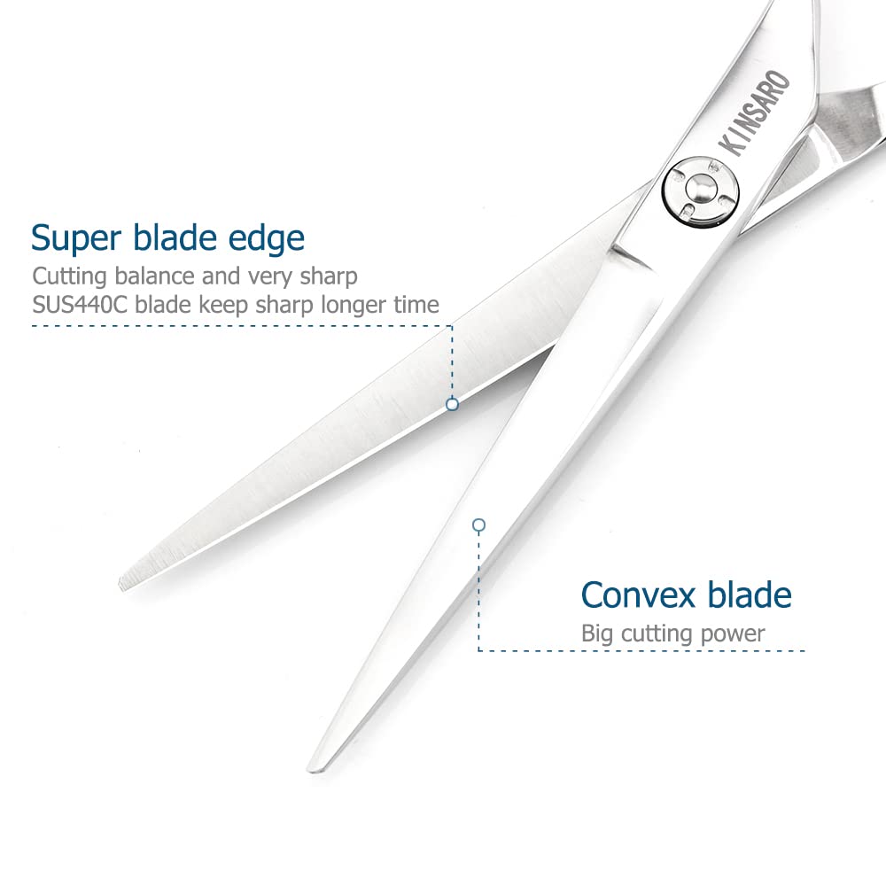 KINSARO 6 In Professional Hair Cutting Scissors, Rose Handle