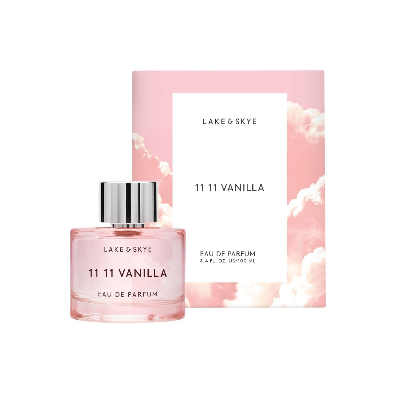 Lake & Skye 11 11 Vanilla Eau de Parfum 100mL - Long Lasting - Vanilla, Cashmere, Dreamy, Crème, Skin Musk, Clean, Vegan, Paraben-Free, Cruelty-Free