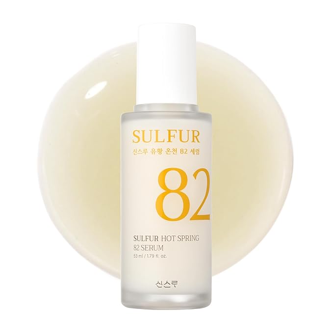 SINSURU Sulfur Hot Spring Water 82% Soothing Serum with Ceramide, Panthenol, Hyaluronic acid, Hydrating, Glass skin, Non comedogenic, for Dry Skin, Acne-Prone, Korean Skin Care (1.79 fl.oz. 53ml)