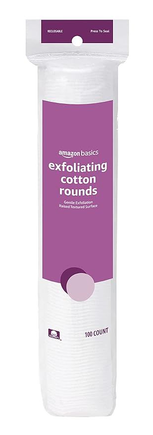 Amazon Essentials Exfoliating Cotton Round, 600 Count (6 Packs of 100) (Previously Amazon Basics)