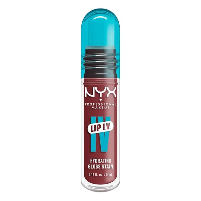 NYX PROFESSIONAL MAKEUP Lip IV Hydrating Glossy Lip Stain, Long-Lasting, Tinted, Vegan Formula with 12 HR Hydration - Hydra Honey (Brown)