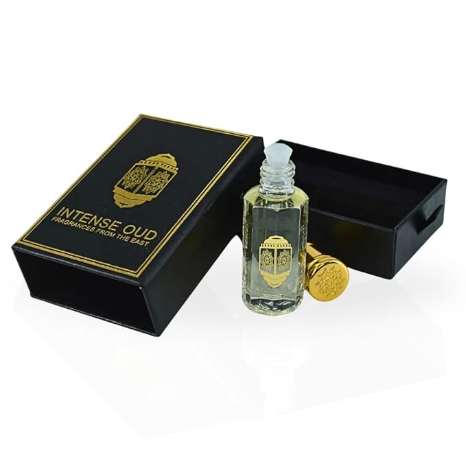 INTENSE OUD Majnoon Long Lasting Arabian Perfume Oils for Women 12ML (0.40 OZ) Fragrance Oil with Pineapple, Vanilla & Musky Notes - Concentrated Perfume Oil & Valentines Day Gift With Black Box
