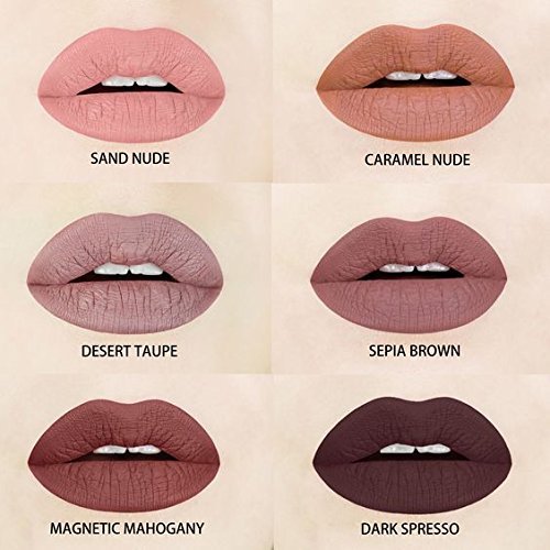 Aromi Sepia Brown Matte Liquid Lipstick | Grey Brown Lip Color, Greige, Vegan and Cruelty-Free, Waterproof, Long-Lasting Lipstick, Dye-Free