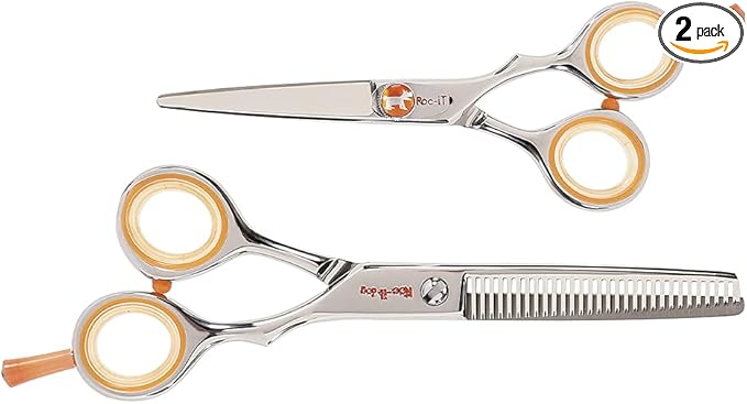 Cricket Centrix Roc-It Dog 5" Hair Cutting Shears & 30T Thinning Scissors
