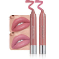 mekuel 2Pcs Soft Pink Nude & Brown Hydrating Cream Lipsticks Lip Crayon for Women, Natural Non Sticky Lipstick Lip Liner Crayon Set, Creamy Lips Stick Moisturing Nourishing Lips Balm Stick Set, B