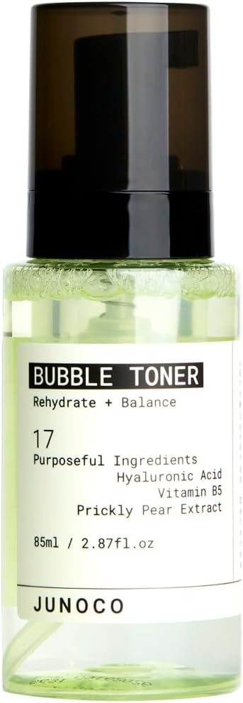 JUNO & Co. Bubble Toner – Hydrating Face Toner for Skin Prep, Foaming Facial Toner with Hyaluronic Acid & Vitamin B5, Gentle Toner for All Skin Types & Sensitive Skin, 2.87 fl oz