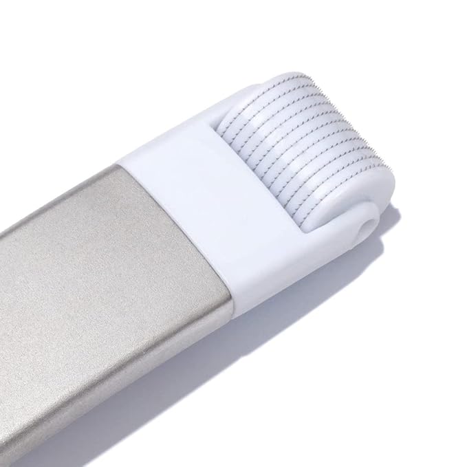 StackedSkincare Microneedling Skin Refining Tool with Replaceable 0.2mm Roller Head – Cosmetic Microneedling for Daily Use – Aluminum Handle for Smoother-Looking, Even Skin