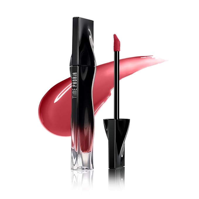 TIMEPHORIA Stellar Dust Lip Stain 06 Nerose, Transfer-Proof &Smudge-Proof Lip Gloss, Rose Pink Tinted Glossy Finish, High-Pigment Vibrant Color, Hydrating Lightweight Long-Lasting Lip Makeup for Women
