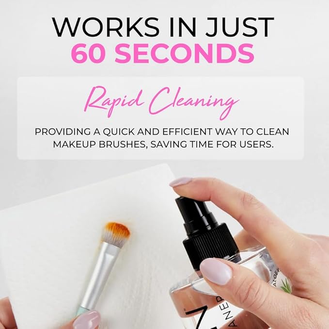 ISOCLEAN Makeup Brush Cleaner – Gentle Daily Use Solution, Reduces Product Buildup, Improves Application, Easy Clean Brush Cleaning Solution & Sponge Cleaner - Spray Top, 9 fl oz