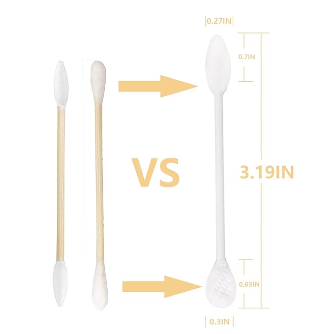 Paper Stick Thick Cotton Swabs with Precision&Flattened Tip 375pcs XL size