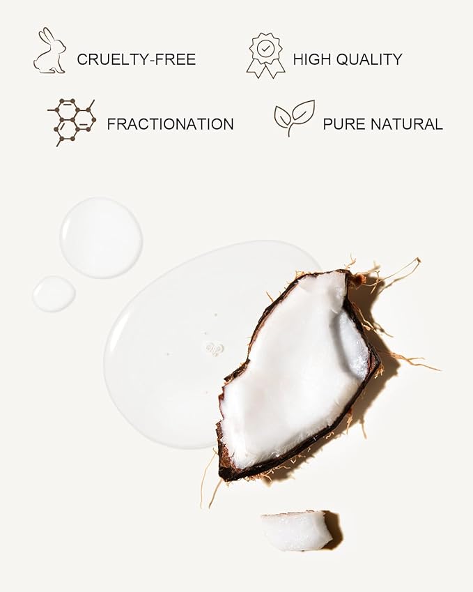 Yoken Fractionated Coconut Oil 16oz, USDA Organic Carrier Oil for Skin