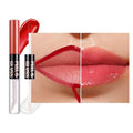 JUAAZIN Lip Stain Peel Off Lip Gloss oil Dual-Ended Combo, Vivid Burgundy Lips Liner Stain Peel Off Tattoo, Long Lasting & Waterproof, Transfer-Proof Lip Tint Stain with Lip oil for All Skin Type 04#