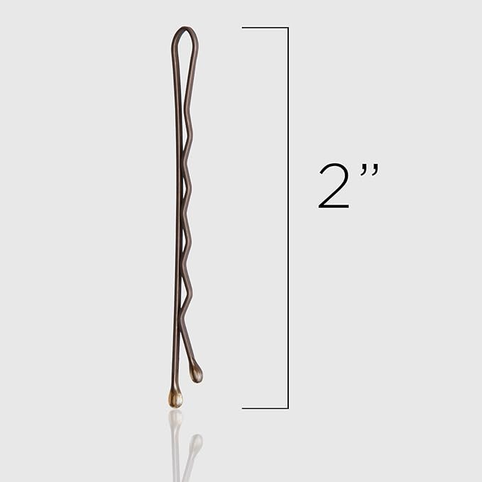 Fromm Style Artistry 2" Crimped Bobby Pins, Matte Bronze, 600 Hair Pins, Secure Hold, Suitable for All Hair Types and Lengths, Hair Accessories for Women