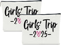 2 PCS Girls Trip Gifts Favors 2026 Girls Weekend Gifts for Women Bestie Gifts Friend Gifts Girls Trip Favors for Sister Her Work Bestie Friendship Holiday Vacation Makeup Bag Weekend Bags for Women
