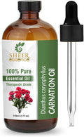 Sheer Essence Essential Oils 4oz - 100% Pure and Natural - Therapeutic Grade Oil - Huge 4 Fluid Ounces Bottle with Premium Glass Dropper (Carnation Oil)
