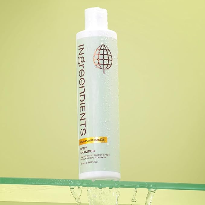 Ingreendients Natural Shampoo With Organic Ingredients - Sulfate Free, Color Safe, Non Toxic With Tea Tree Oil & Apple Cider Vinegar, Vegan, Gluten Free, pH Balanced