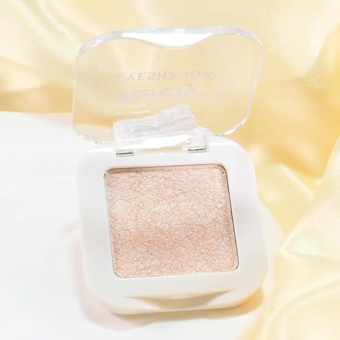 FeiCuiYun Glitter Singe Eye Shadow Palette Makeup, Pearl White Glitter Monochrome Eyeshadow For Older Women, Mini Pressed Pigmented Waterproof Sombras Para Ojos, Vegan, Talc, Paraben & Cruelty Free