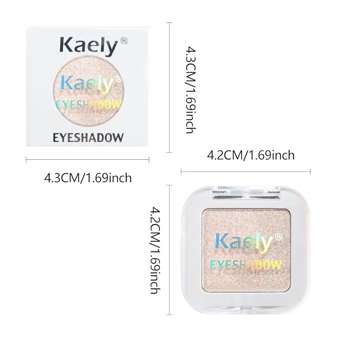 FeiCuiYun Glittler Single Eye Shadow Palette Makeup, Sheer White Sparkle Shimmer Monochrome Eyeshadow For Older Women, Pigmented Waterproof Sombras Para Ojos, Vegan, Talc, Paraben & Cruelty Free, 02