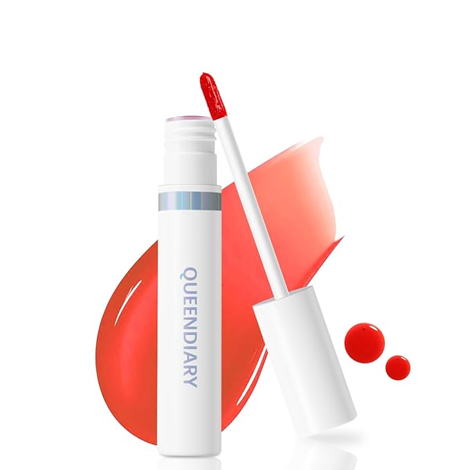 QueenDairy lip stain peel off lip gloss all day long lasting Waterproof and Transferproof lip tint - matte finish peel off lip liner (02#Playful)