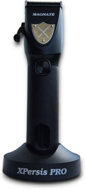XPERSIS PRO Magnate Quiet and Low Vibration DLC Fade Blade Black 7200 RPM Cordless Hair Clipper for Barbers and Mens, 3 hrs Quiet Run Time with Extra Fade Blade and Charging Stand