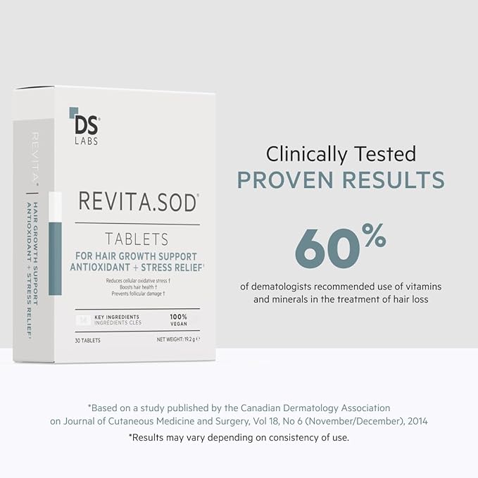 DS Labs Revita.SOD Hair Support Tablets for Thinning Hair, 30 Tablets