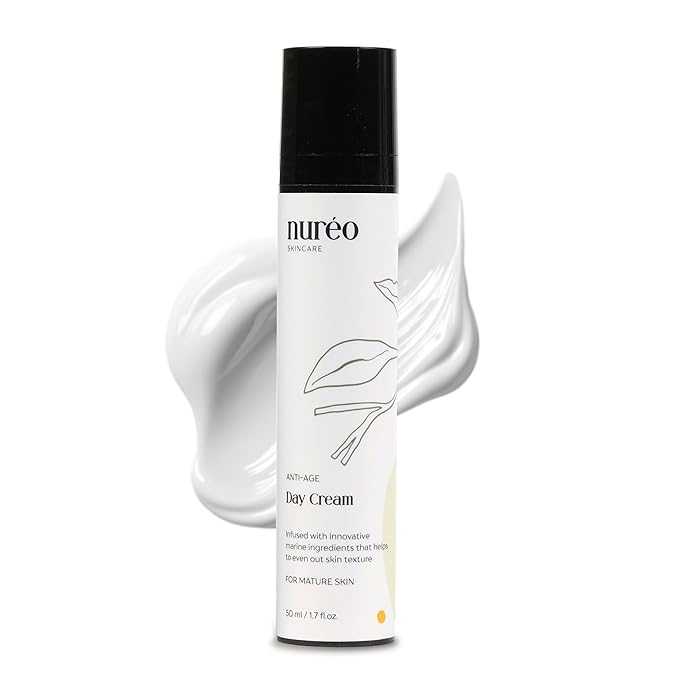 Nureo Luxe Marine Renewal Cream | Vegan Anti-Aging Moisturizer with Hyaluronic Acid & Marine Actives | Hydrating Face & Neck Cream for Mature Skin – 50ml