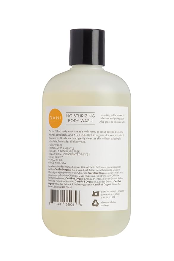 DANI Naturals Grapefruit Ginger Body Wash, Sulfate-Free and Vegan, 12 fl oz