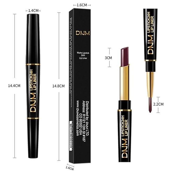 Aseawave 3Pcs Lip Liner and Lipstick Combo Set, Chestnut Nude Brown Lipgloss for Women Magic Lipstain 24 Hours Original Lip Liner Makeup Stain Long Lasting Waterproof Smudge Proof labial