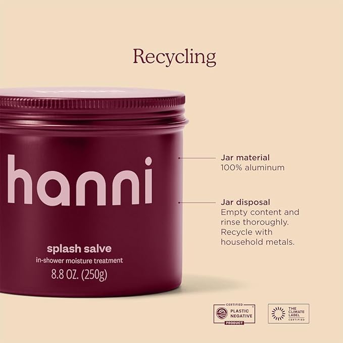 HANNI Splash Salve In-Shower Moisture Treatment for Dry Skin, Hydrating Body Moisturizer with Shea Butter, Coconut Oil & Jojoba, 250 mL / 8.8 oz (Pack of 2)