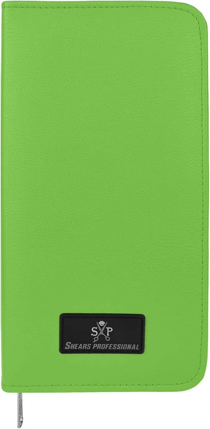 Shears Professional Leather 5 Scissor & Shear Storage Case for Hairstylist - Hairdresser -Scissor Holder Perfect for home-saloon use (Green)