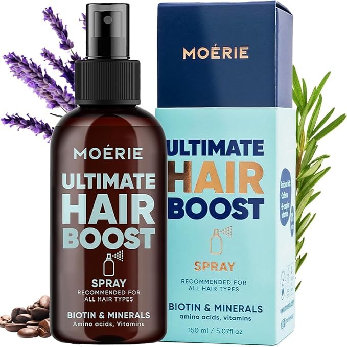 Moerie Hair Growth Serum Spray for Men and Women, Hair Loss Solution with Biotin and Rosemary, Thickening Serum for Hair Regrowth and Thinning Hair - Ultimate Scalp and Growth Care