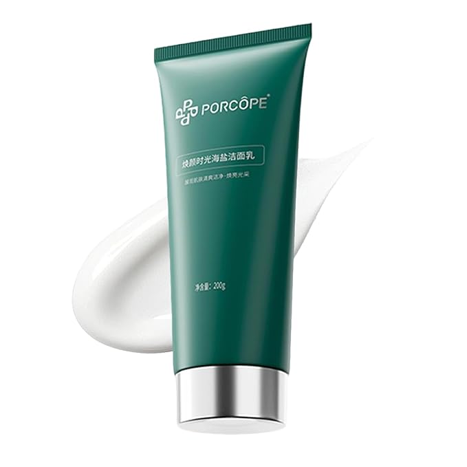PORCOPE Gentle Amino Acid Face Wash, Sea Salt Infused Pore Cleanser for Sensitive & Acne-Prone Skin, Hydrating Oil Control Facial Cleanser for Daily Use (1pack)