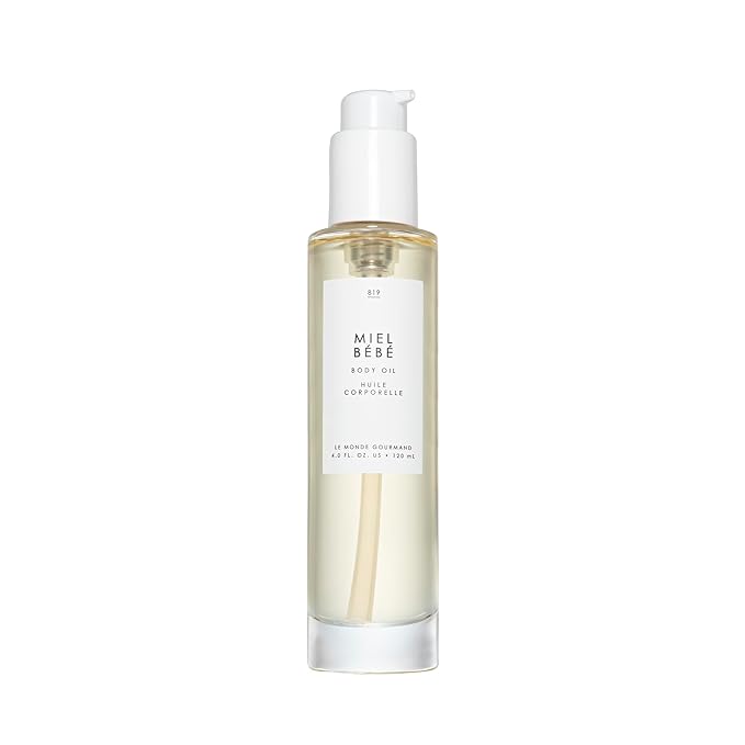 Le Monde Gourmand Miel Bébé Perfumed Body Oil for Women, Honey Blossom, Mandarin & Praline Floral‑Gourmand Scent, Vegan & Cruelty Free, 4 fl oz (118 ml)