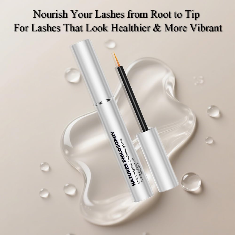 NP NATURES PHILOSOPHY Lash & Brow Conditioning Serum, Multi-Purpose Eye Makeup Base, Prostaglandin-Free Eyelash, Hypoallergenic Repair for Sensitive Dry Eyes, Contact Lens Safe, 3ml