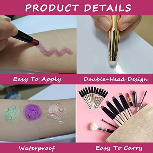 Metiplou 2 in 1 Champagne Gold Shimmer Eyeshadow Stick eyeliner pencil Cream Shimmer Smooth Eyeshadow pencil Waterproof Hypoallergenic Long Lasting Eye Shadow Pen Multi-Dimensional Eyes Look