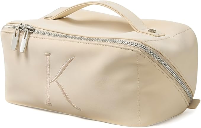 EACHY Personalized Makeup Bag, Travel Cosmetic Bags for Women with Zipper & Handle, Christmas or Birthday Gift for Mom, Wife and Friends
