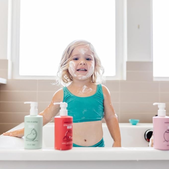 Dabble & Dollop Honeydew + Vanilla Kids 3-in-1 Body Wash, Shampoo & Bubble Bath Bundle – Gel + Foam Whip Set, Tear-Free, Gentle, Natural-Origin, Hypoallergenic and Safe for Sensitive Skin (Pack of 2)