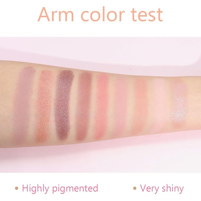 CAKAILA 9 Colors Colorful Eyeshadow Palette Makeup,Rose Gold Brown Nude Purple Matte Shimmer Neutral Eye Shadow Powder Palette,Naturing-Looking Long Lasting Waterproof