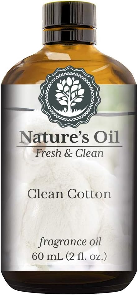 Clean Cotton Fragrance Oil for Perfume, Cologne, Diffusers, Soap Making, Candle Making, Lotion, Home Scents, Linen Spray, Bath Bombs, Slime (2 Fl Oz)