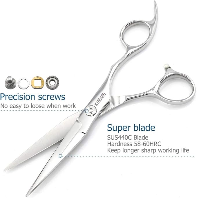 KINSARO 6 inch Professional Hair Scissors 440c Hair Cutting Shears
