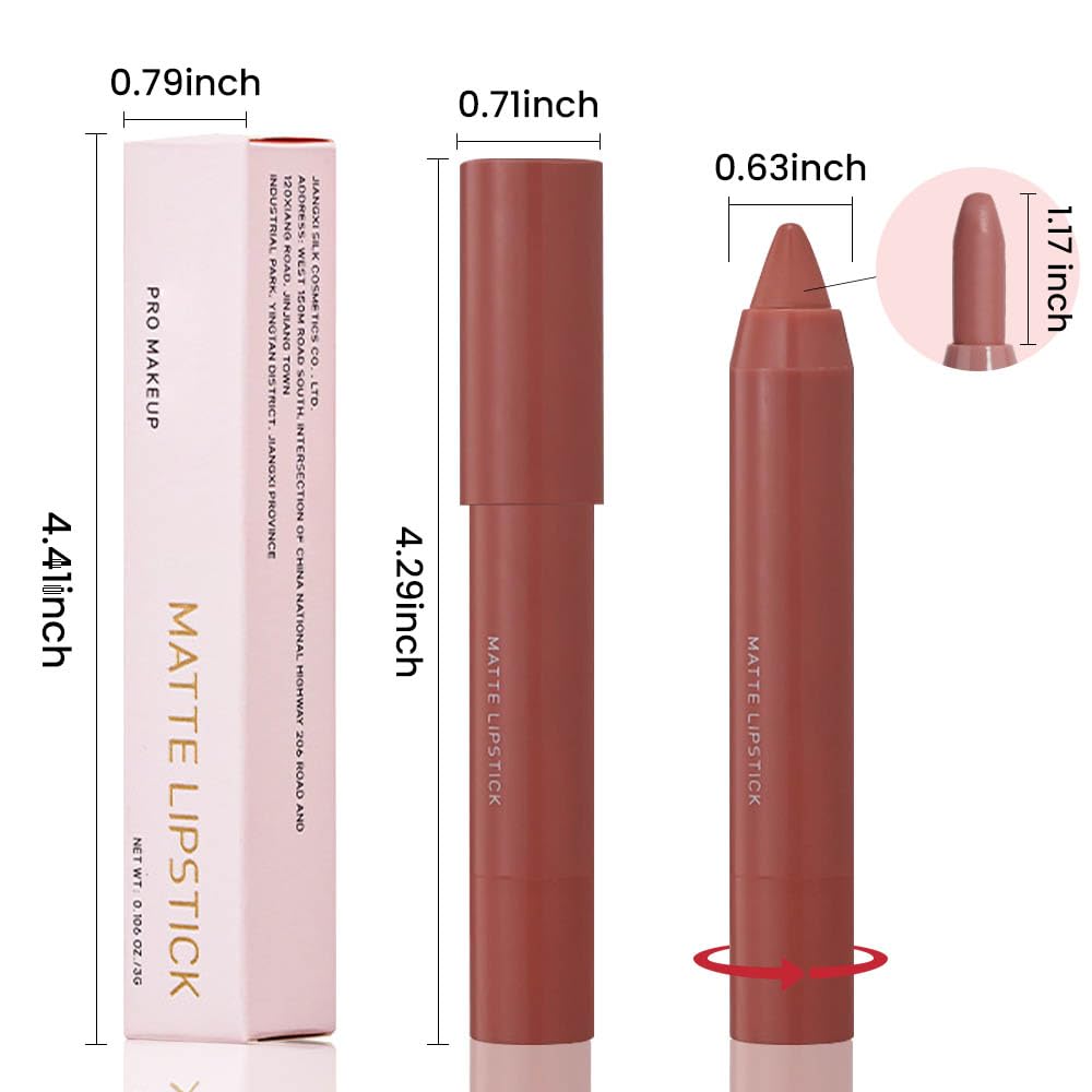BINGBRUSH Crayon Matte Longwear Lipstick Pack Set,Moisture Smooth Color Stick Ultimate Lip Crayon for Makeup Collection - Waterproof Velvet Lipgloss (2pcs 05#&09#, 2 Count (Pack of 1))