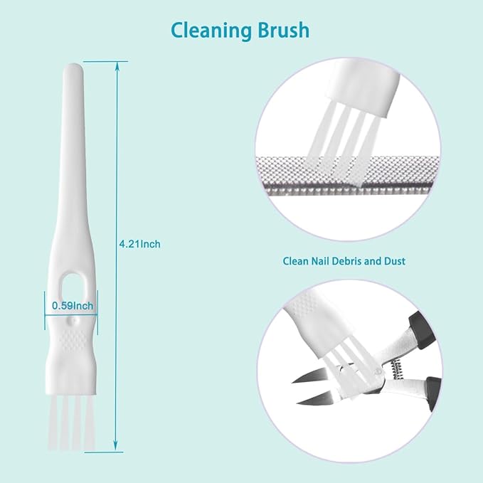 Pingispower Ingrown & Thick Toenail Clippers Set, 8 Pcs Heavy Duty Stainless Steel Nail Nippers Kit, Lengthened Non-Slip Ergonomic Handle Manicure & Pedicure Tools for Seniors Men Women Diabetic Users