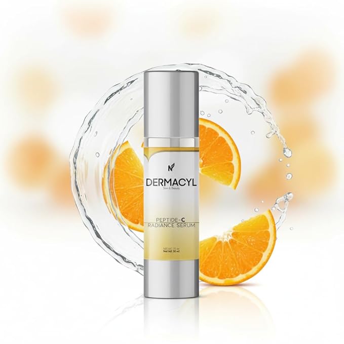 Dermacyl Vitamin C Serum for Face - Peptides c Total Package Serum with Hyaluronic Acid - All-in-One Vitamin Formula for Anti Aging, Hydration, Firms, Lifts, Targets Age spots - Fine Lines & Wrinkles