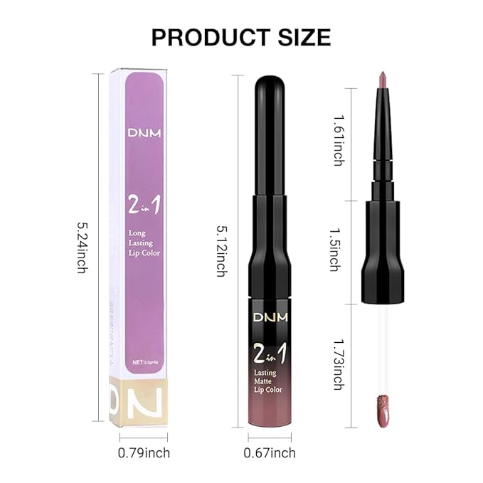 evpct 1Pcs Mauve Matte Lip Liner Stain Liquid Lipstick Makeup Set for Women, Mauve Lip Stick Liner Combo Long Lasting Waterproof Lipsticks labiales matte mate larga duracion Long Wear 24 hour Lipstick